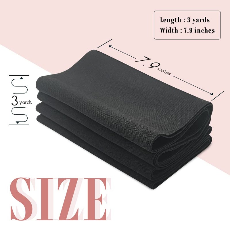 Dreamlover Elastic Band for Sewing  Black Wide Elastic  7.9 Inches x 3 Yard - Image 3
